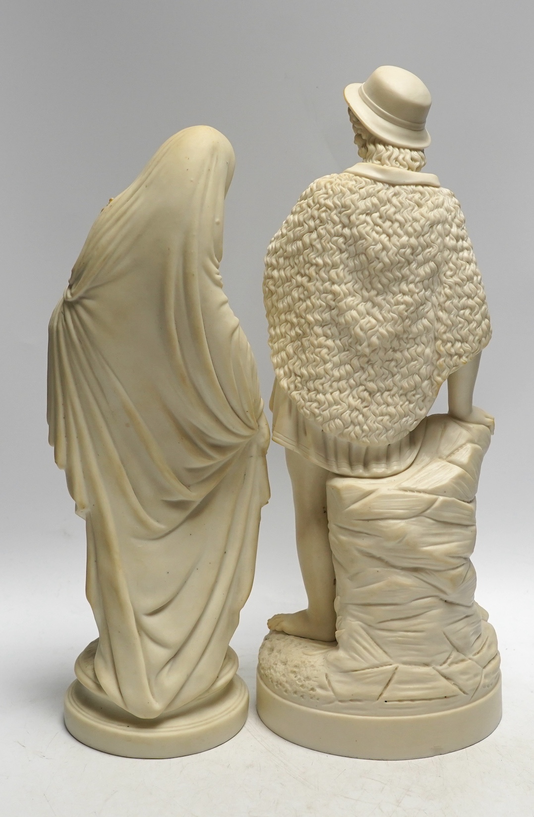 Two late 19th century century Parian ware figures, tallest 38cm